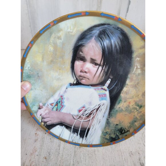 Native American shy one children of sun and moon vintage plate kitchen - Picture 3 of 6